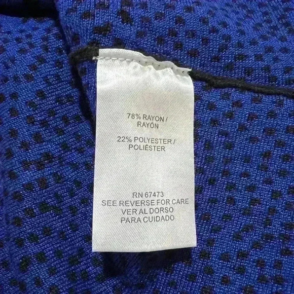 DANNY and NICOLE Women’s Dress Knit Stretch Black Blue Flowers‎ Dot A Line - MP - Picture 6 of 6